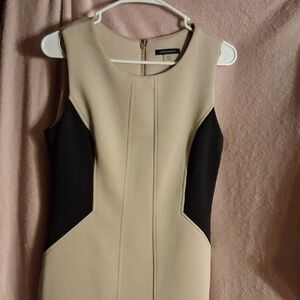 Tommy Hilfigure Beige and Black Midi Dress